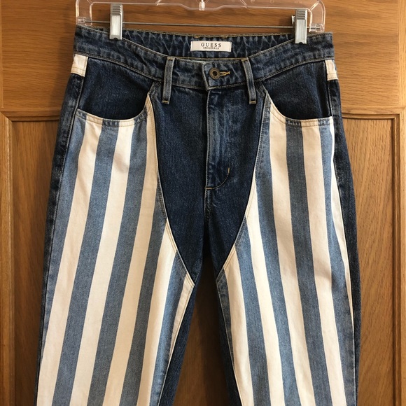 Guess x ASAP Rocky Striped Ankle Zip Jeans Sz 26 - Picture 3 of 15
